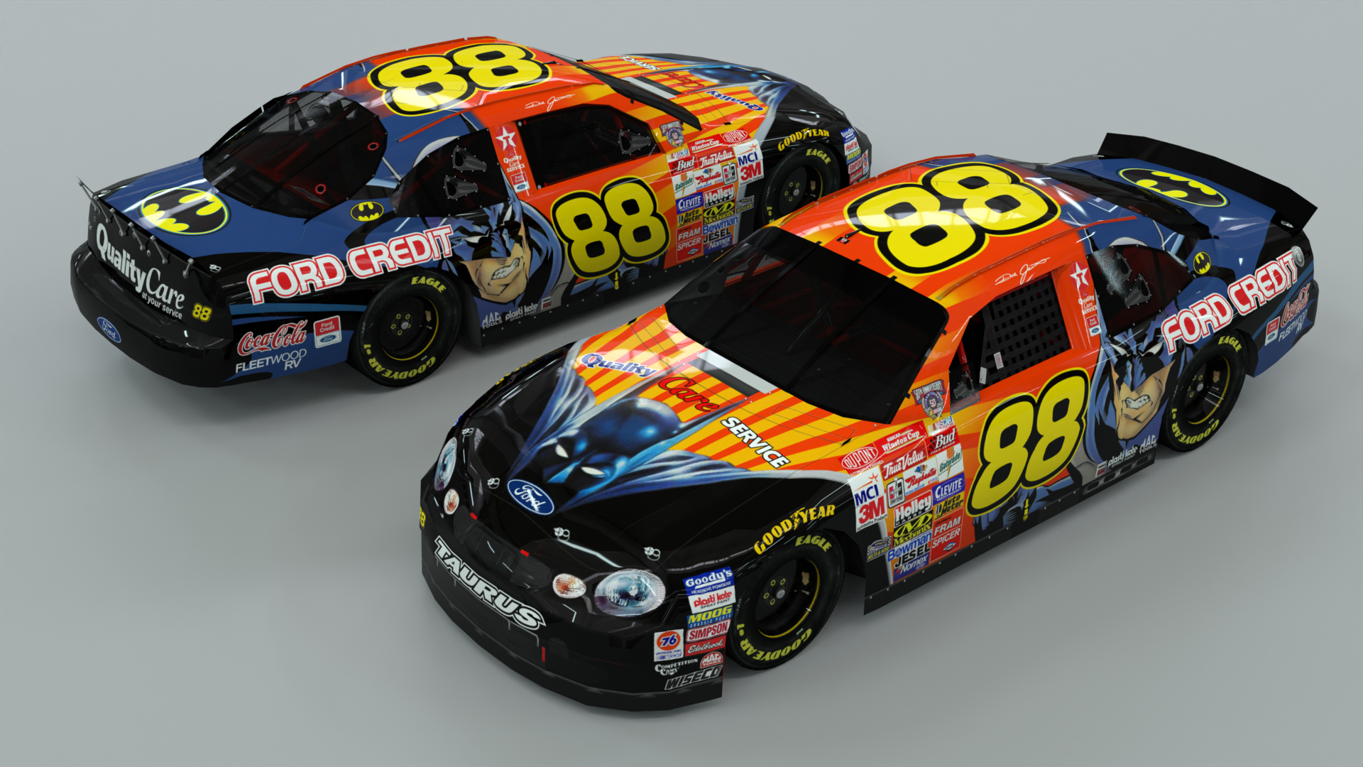 Dale Jarrett 1998 Ford Quality Care Service Batman paint scheme Robert Yates Racing NASCAR Winston Cup Series