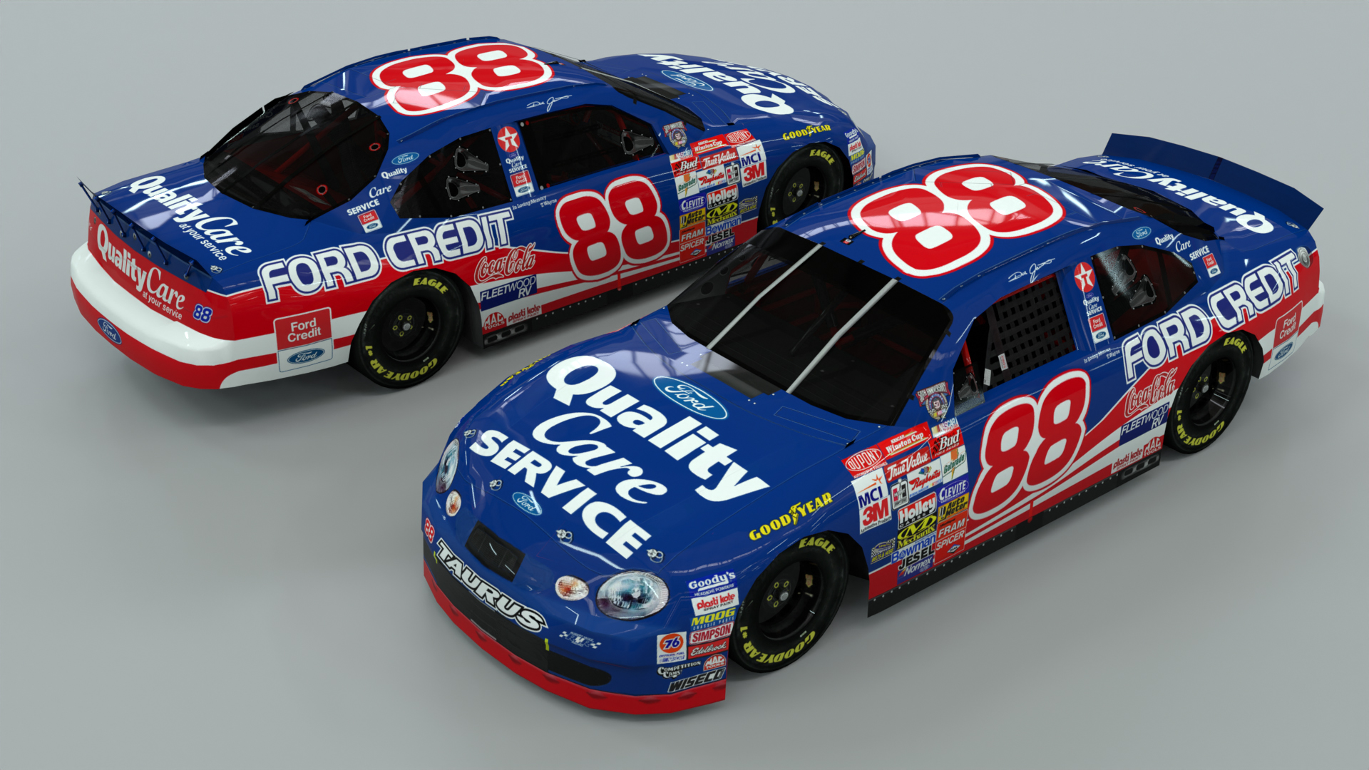 Dale Jarrett 1998 Ford Quality Care Service paint scheme Robert Yates Racing NASCAR Winston Cup Series