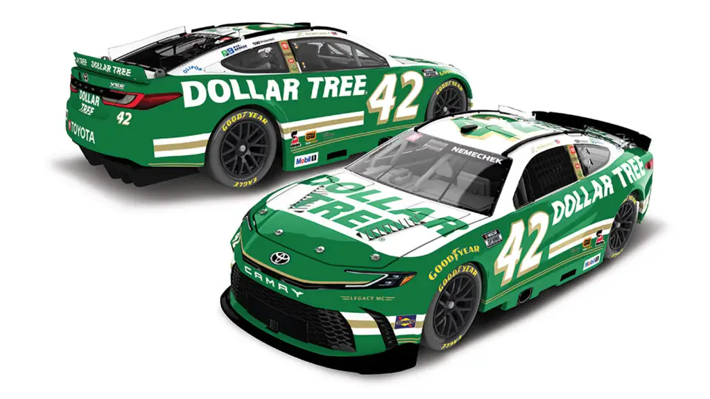 John Hunter Nemechek 2026 Dollar Tree paint scheme LEGACY MOTOR CLUB NASCAR Cup Series