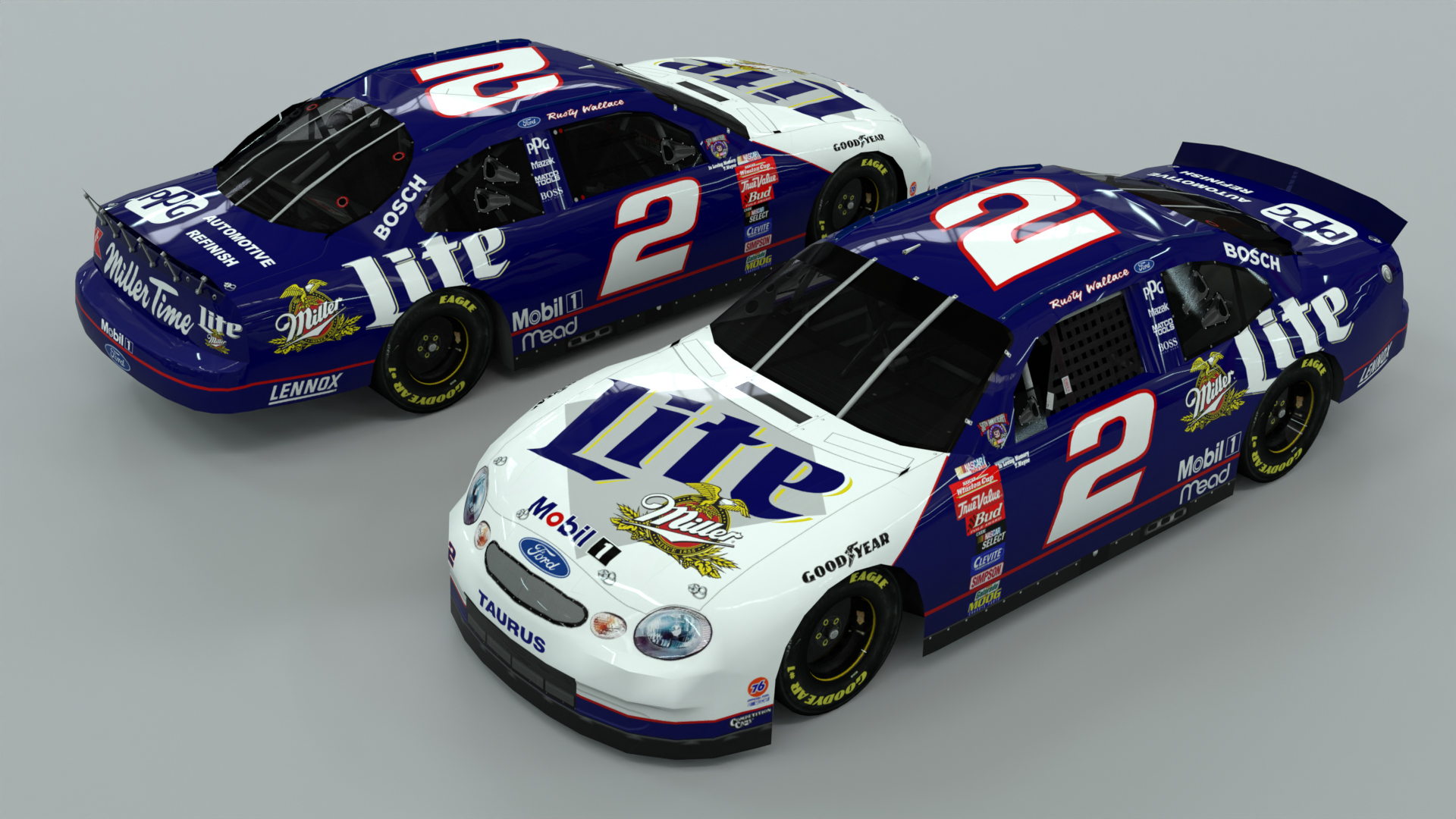 Rusty Wallace 1998 Miller Lite paint scheme Penske Racing South NASCAR Winston Cup Series