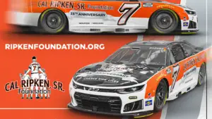 Daniel Suarez 2026 Cal Ripken Sr. Foundation paint scheme Spire Motorsports NASCAR Cup Series