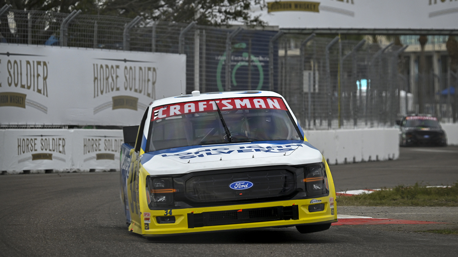 Layne Riggs captured the win in the NASCAR Craftsman Truck Series street race at St. Petersburg