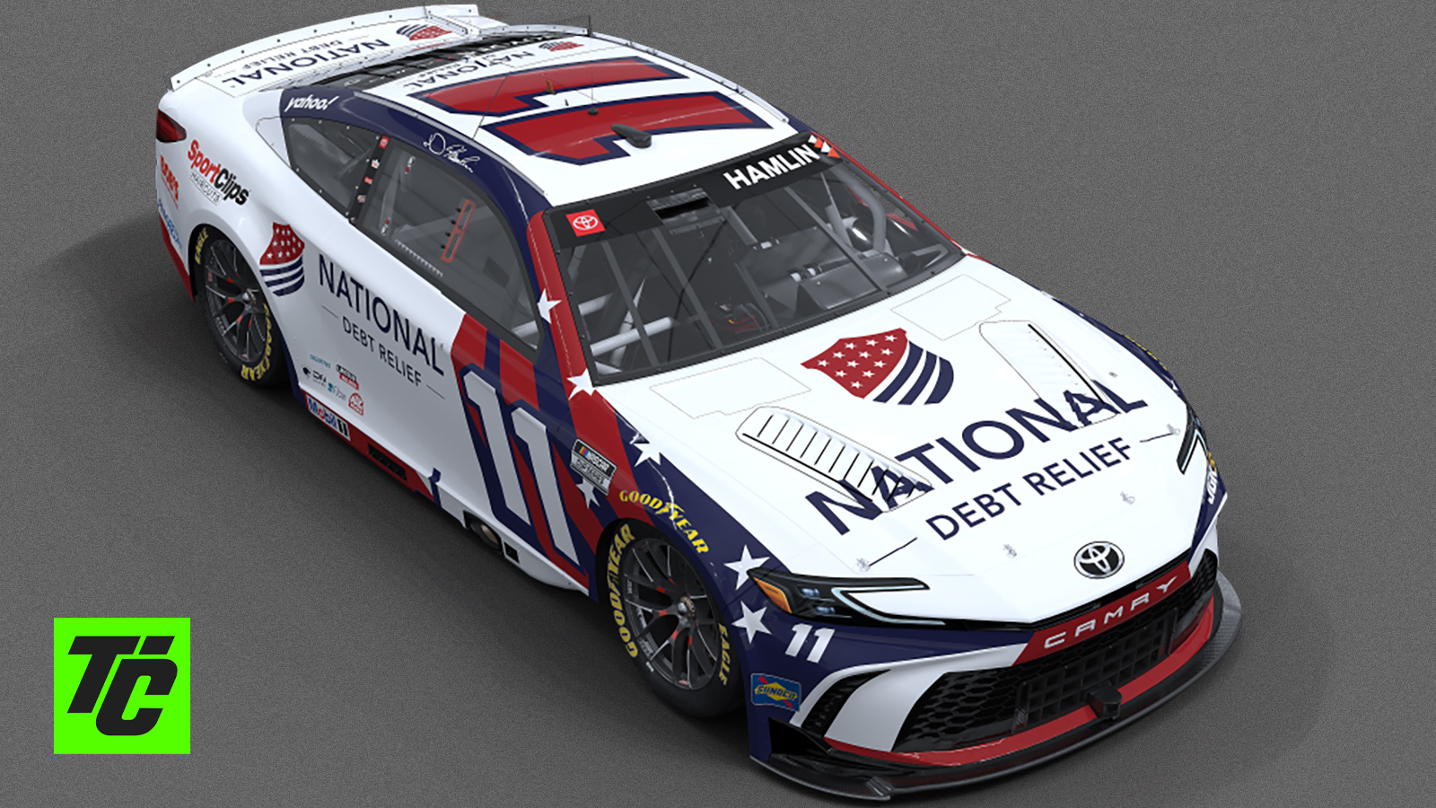 Denny Hamlin 2026 National Debt Relief paint scheme