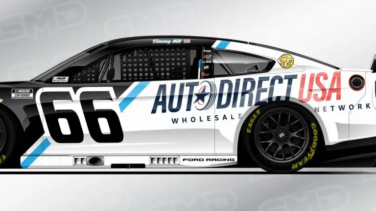 Auto Direct USA will be the co-primary sponsor for Timmy Hill and Garage 66 in the NASCAR Cup Series Goodyear 400 at Darlington