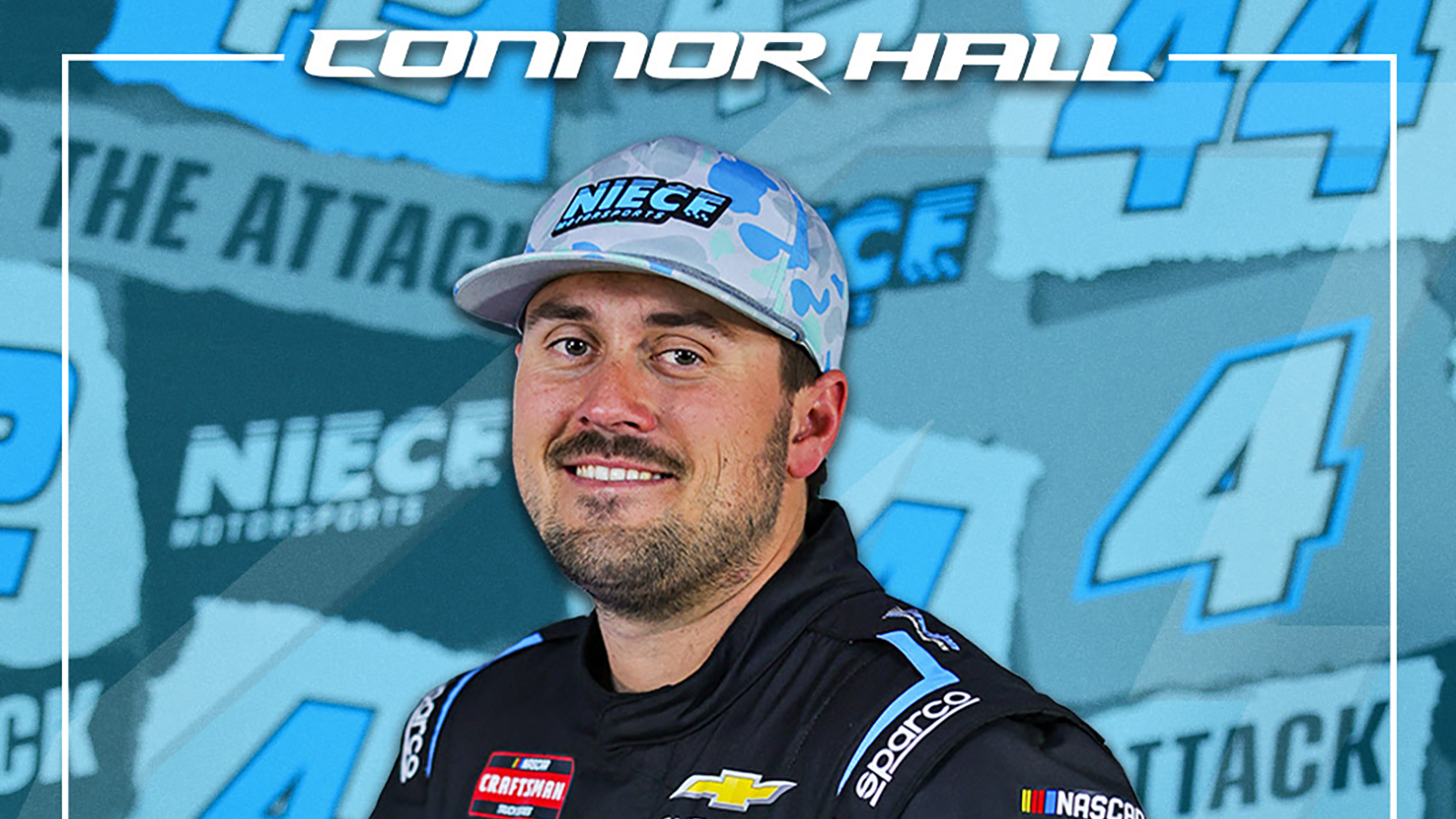 Connor Hall will make his debut for Niece Motorsports in the NASCAR Craftsman Truck Series event at Rockingham
