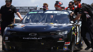 Kyle Sieg led the way in the NASCAR O'Reilly Auto Parts Series practice at Rockingham Speedway