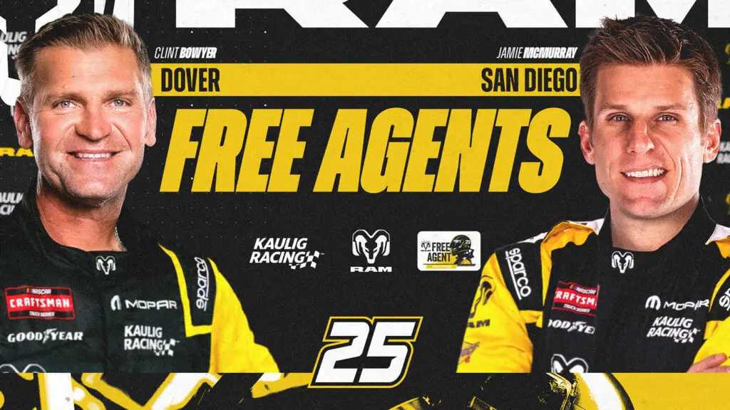 Clint Bowyer and Jamie McMurray are the latest drivers who have been announced to join Kaulig Racing's free agent program Ram Truck this season.