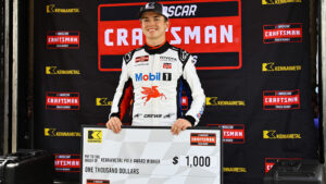 Brent Crews scored the pole position for Friday's NASCAR Craftsman Truck Series Bully Hill Vineyards 176 at Watkins Glen