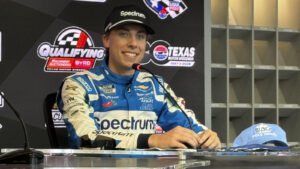 Carson Hocevar took the pole position for Sunday's NASCAR Cup Series Wurth 400 at Texas Motor Speedway.