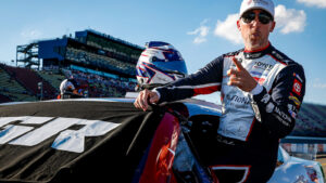 Denny Hamlin claimed the win in Sunday's FireKeepers Casino 400 at Michigan
