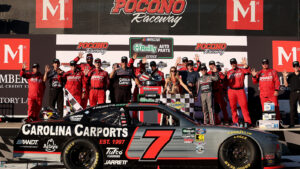 Justin Allgaier scored the win in the MillerTech Battery 250 at Pocono Raceway