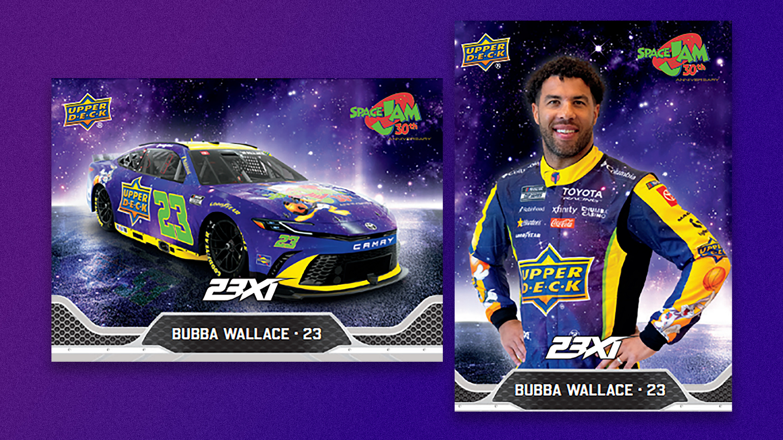 Bubba Wallace will drive a special Space Jam Upper Deck paint scheme at Chicagoland Speedway in honor of Space Jam's 30th anniversary