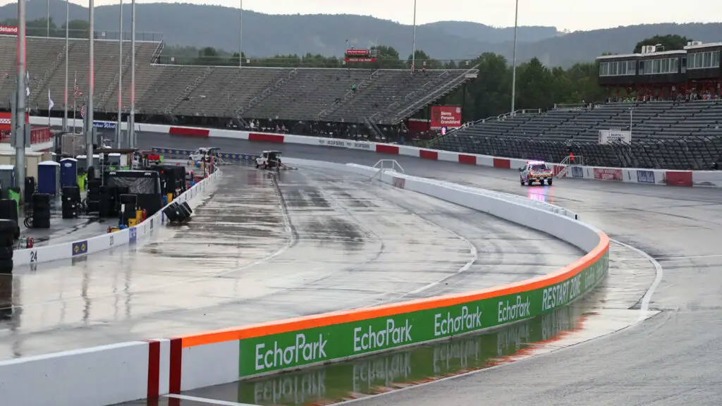Weather forced NASCAR to cancel Cup Series practice for the Window World 450 at North Wilkesboro Speedway