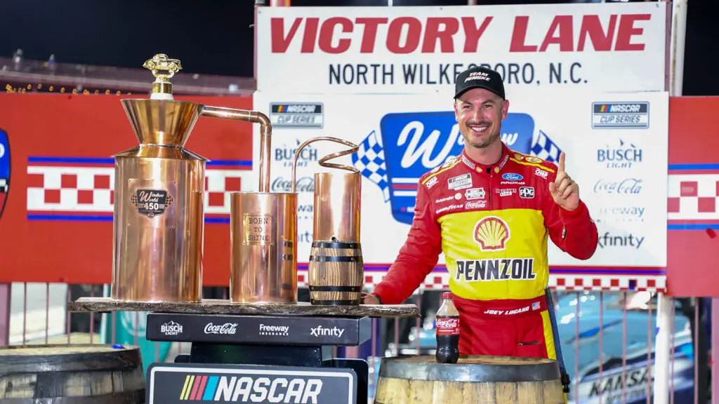 Joey Logano took a dominant win in the Window World 450 at North Wilkesboro Speedway