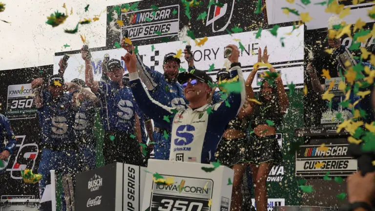 Ty Gibbs claimed the win in Sunday's Iowa Corn 350 at Iowa Speedway, his second career NASCAR Cup Series win.