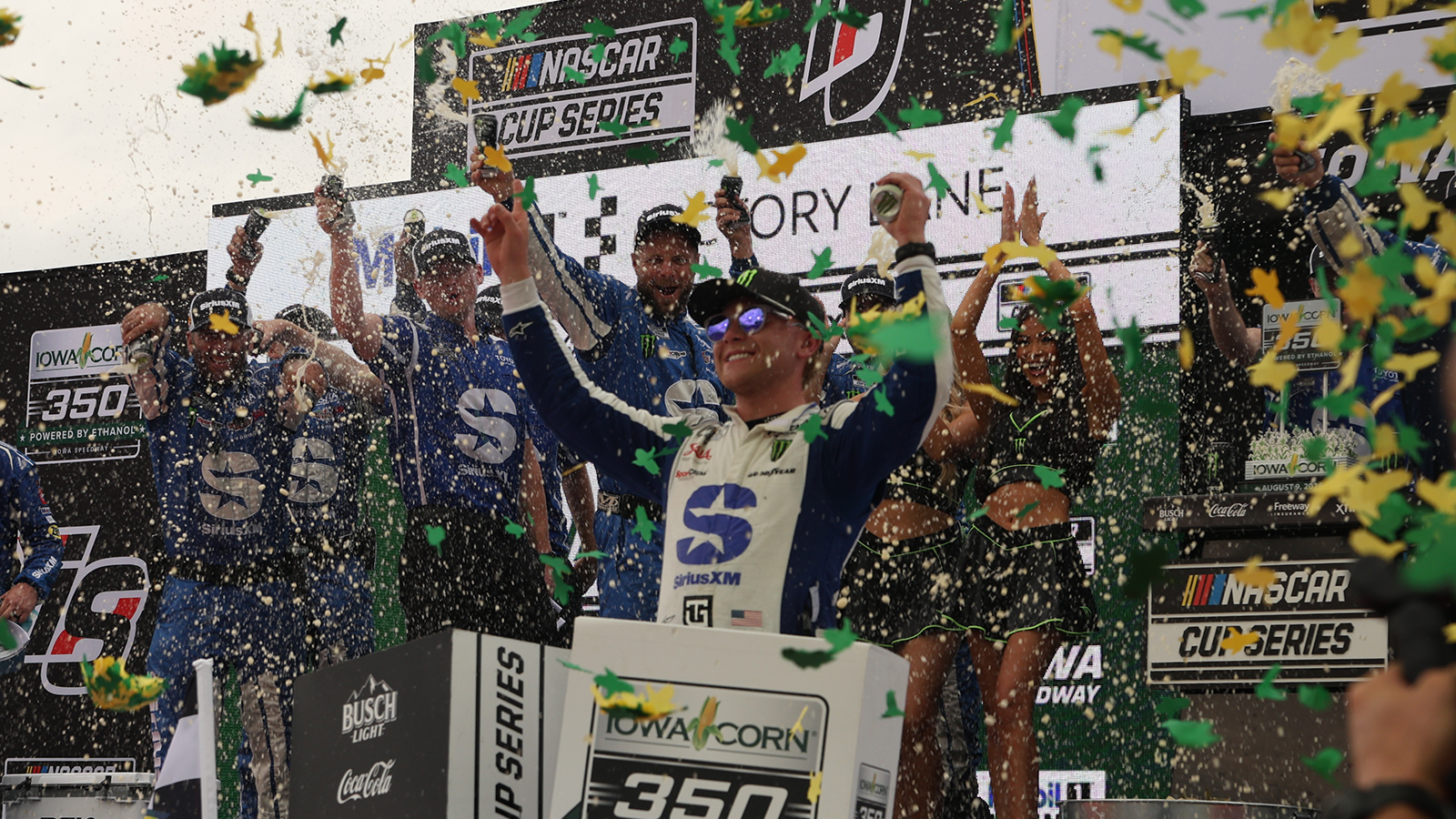 Ty Gibbs claimed the win in Sunday's Iowa Corn 350 at Iowa Speedway, his second career NASCAR Cup Series win.