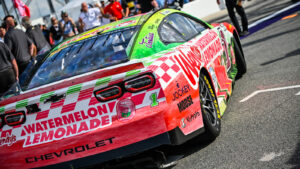 Ross Chastain took the pole position for Saturday night's NASCAR Cup Series Coke Zero Sugar 400 at Daytona.