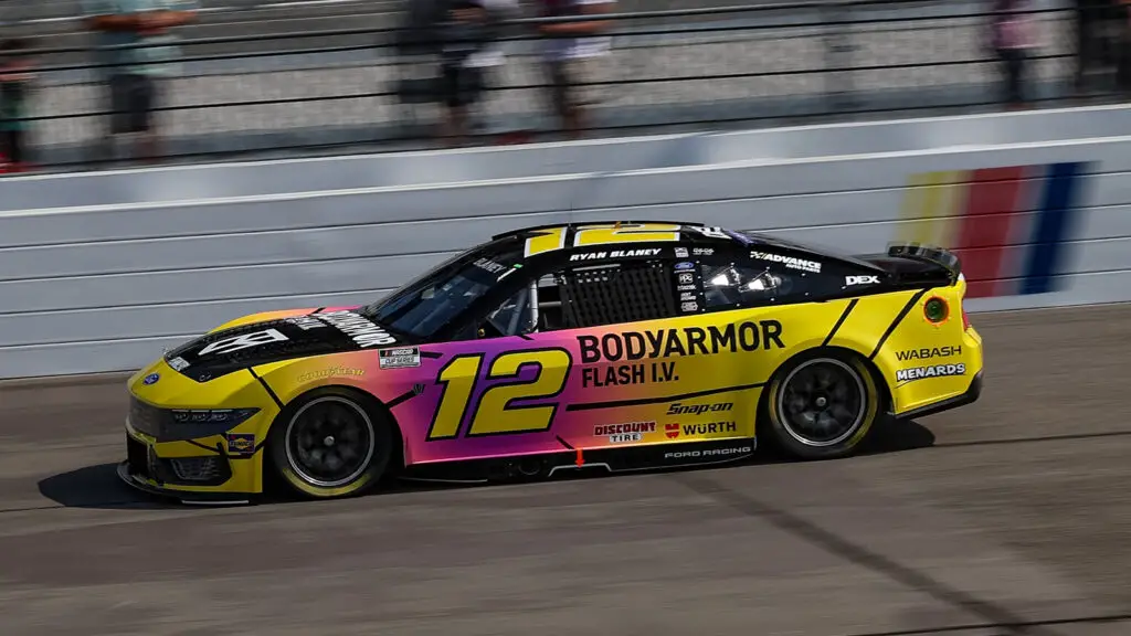 Ryan Blaney will start from the pole position in Saturday's NASCAR Cup Series Cook Out 400 at Richmond Raceway.