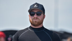 Tyler Reddick inherited the pole for the Cook Out Southern 500 after lightning forced NASCAR to cancel on-track activity.