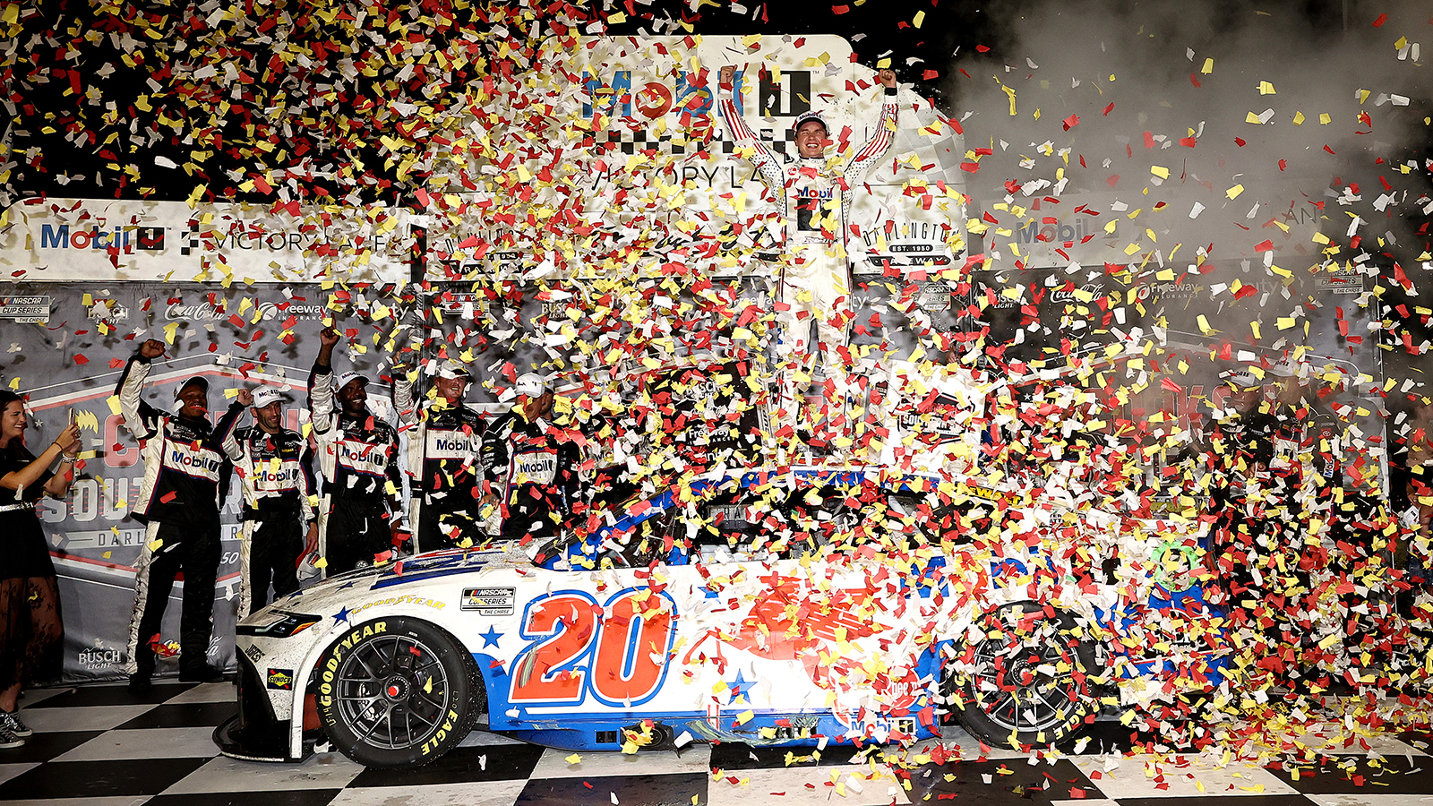 Christopher Bell scored the win in the Cook Out Southern 500 at Darlington Raceway.