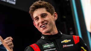 Nick Sanchez will start from the pole position in Saturday's NASCAR Craftsman Truck Series race at Kansas Speedway after rain washed out practice and qualifying on Friday.