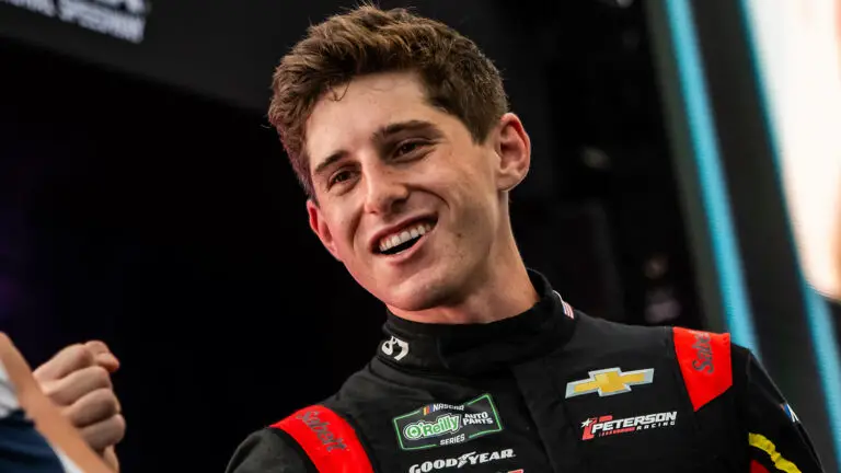 Nick Sanchez will start from the pole position in Saturday's NASCAR Craftsman Truck Series race at Kansas Speedway after rain washed out practice and qualifying on Friday.