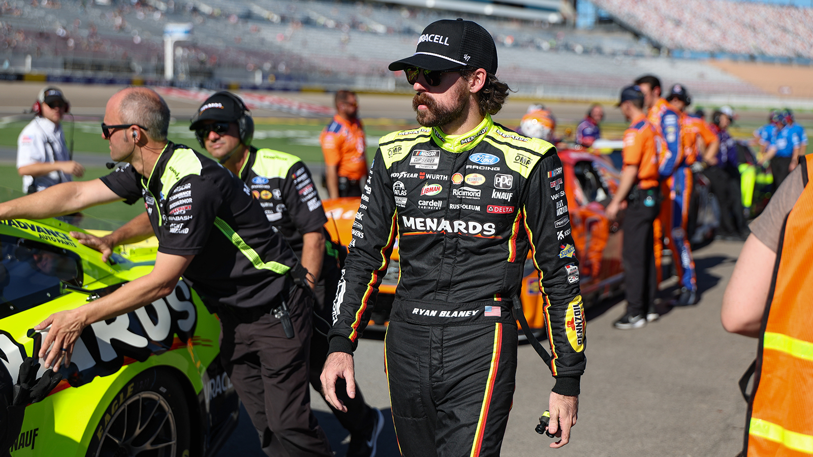 Freeway Insurance 500 starting lineup NASCAR Cup Series race at Phoenix Raceway Ryan Blaney on pole